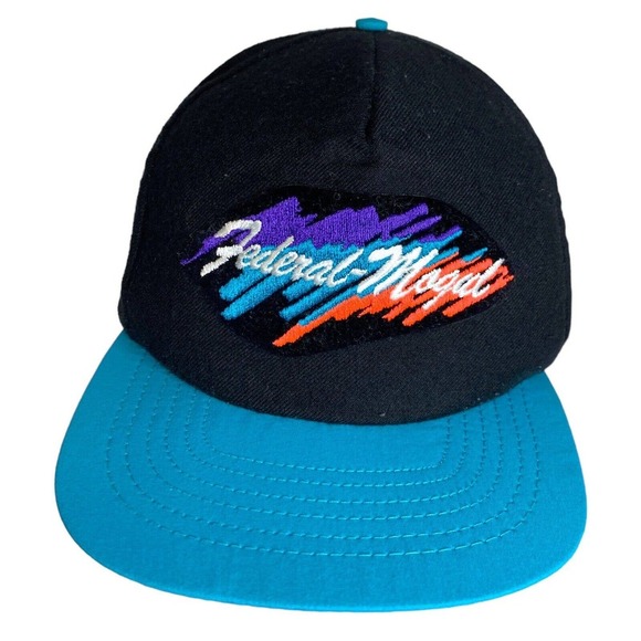 Vintage 1990s Federal Mogul‎ Racing Adult Baseball Snapback Hat Cap Made USA - Picture 1 of 5